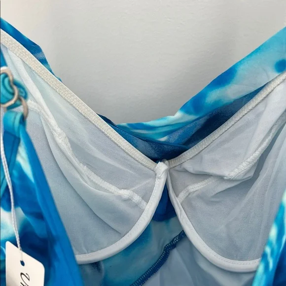 Miraclesuit Blue Tie-Dye Pool Water Pattern Style# 56229 Swimsuit Size 14 - Picture 10 of 17
